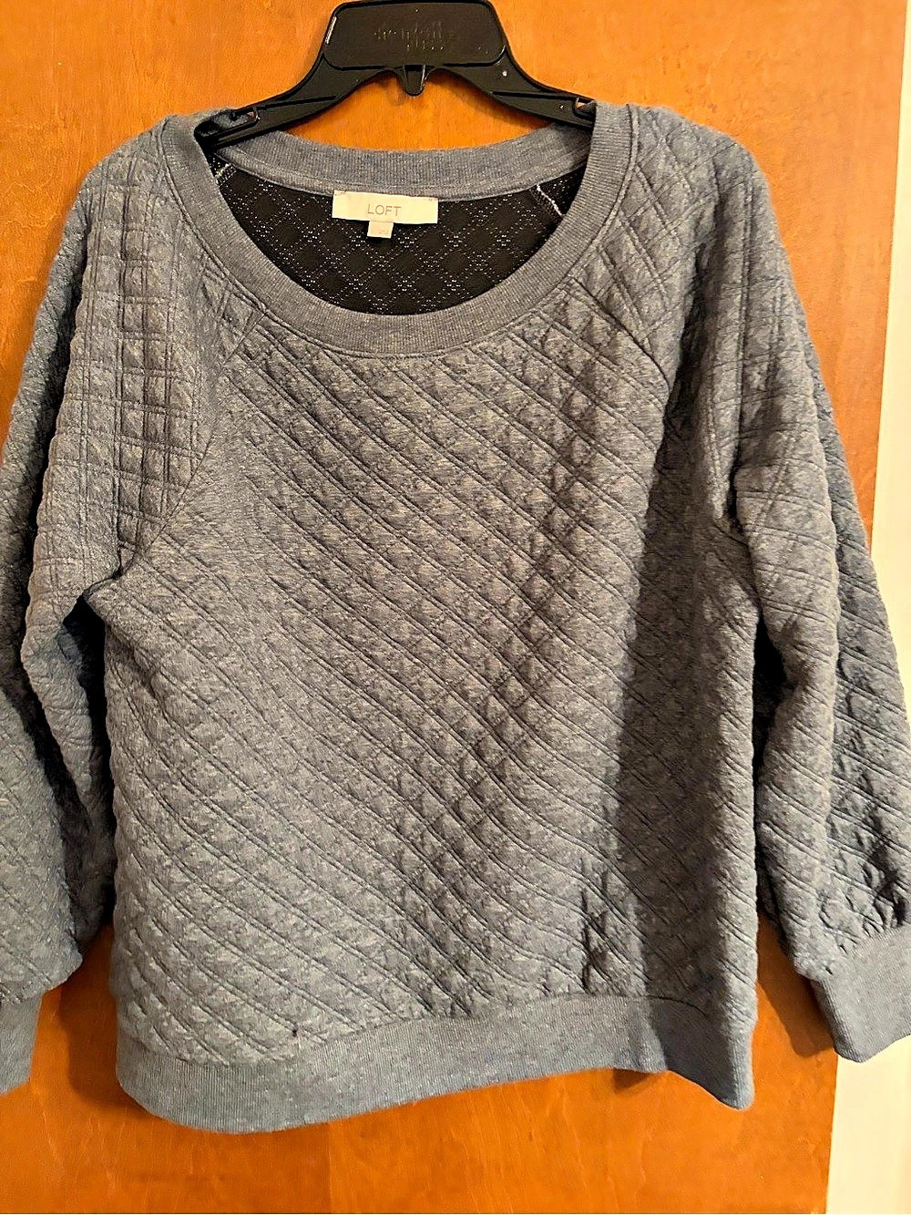 Loft Quilted Sweatshirt Gray Size Medium